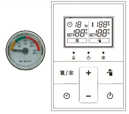 Panel de control del calentador de gas