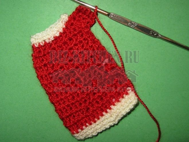 " Santa Claus" crochet. Master class on knitting cutlery covers