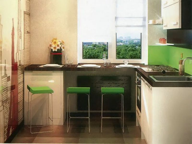 Ikkunalaudan työtaso keittiössä: materiaalikatsaus, valokuva