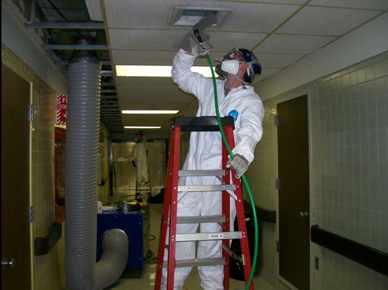 The master disinfects the air ducts