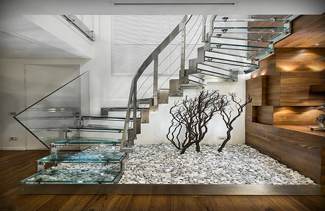 Glass and ceramic stairs