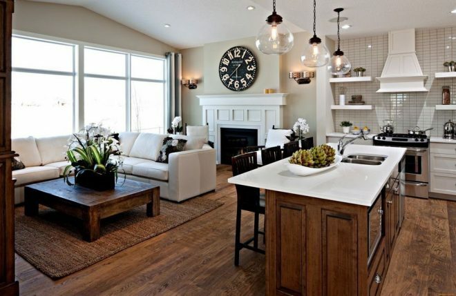 Kitchen-living room island