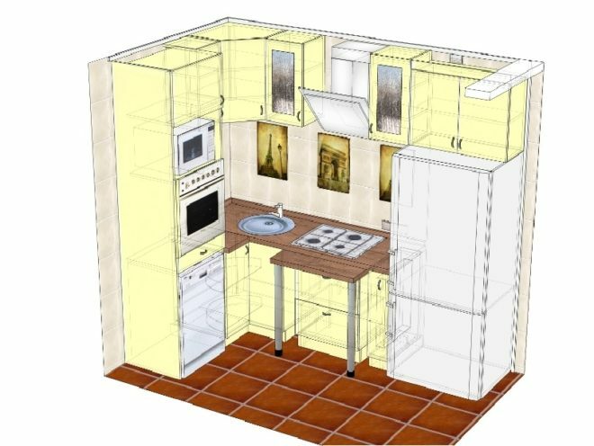 Dizajn kuhinje 5 kvadratnih metrov. m: značilnosti in nianse, fotografije, postavitev