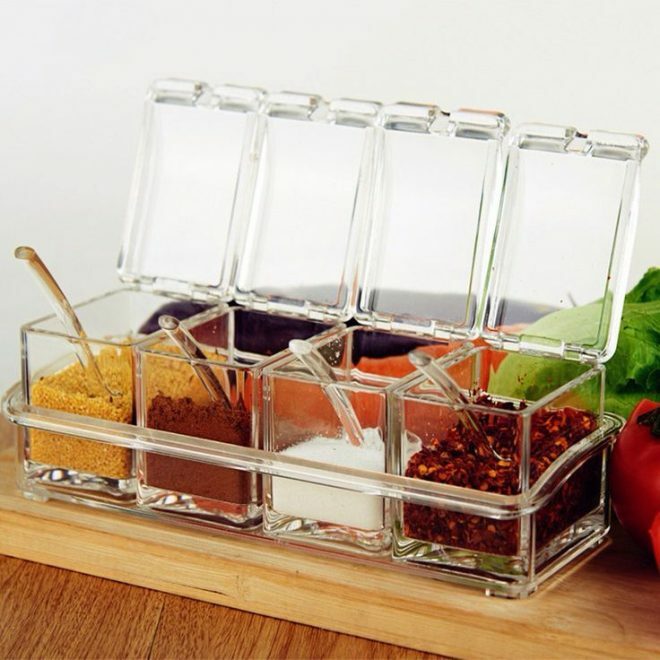 Trays and baskets for storing condiments and spices