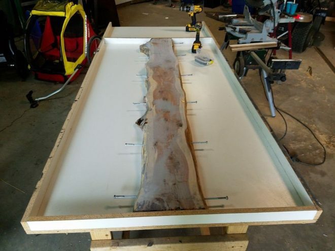 Preparing a mold for a concrete countertop