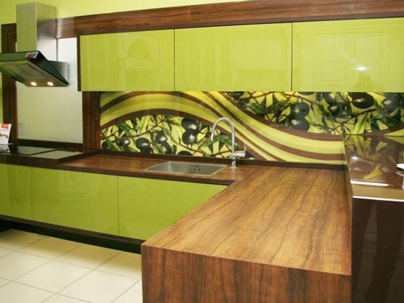 How to equip a kitchen in olive color