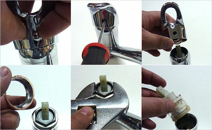 Step-by-step disassembly of the mixer