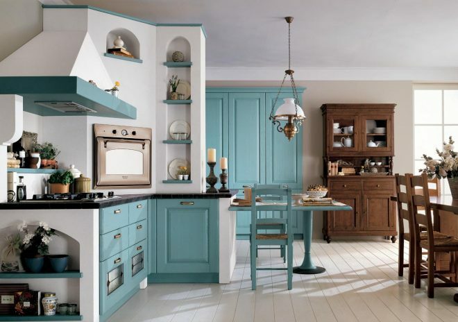 Provence turquoise kitchen 