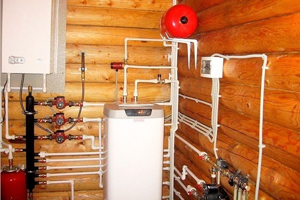 Sistema de calefacción en una casa particular.