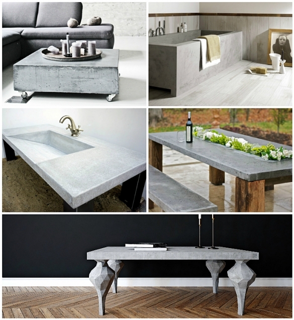 Concrete in kitchen furniture