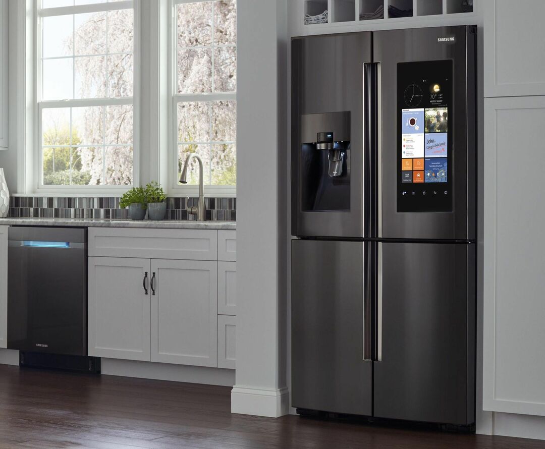 side-by-side refrigerator with ice maker