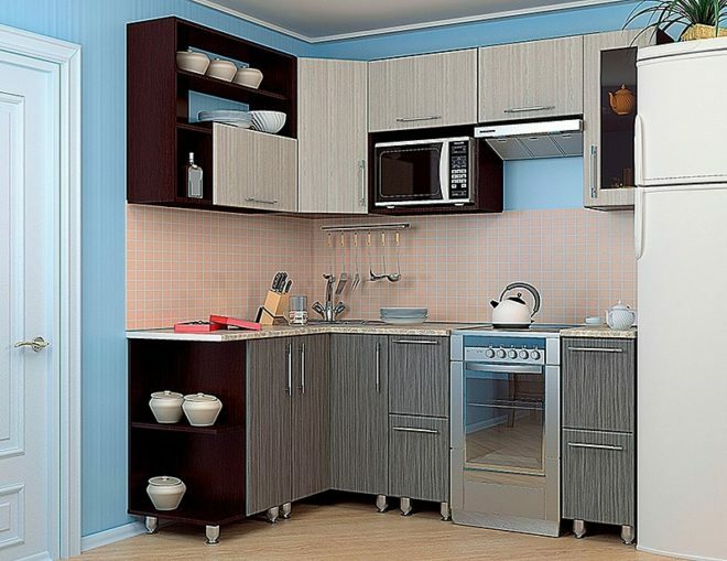 kitchen set in pastel colors