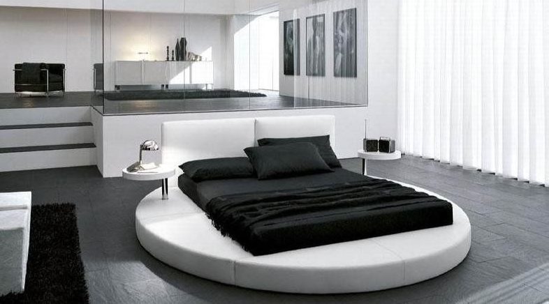 Mustvalge magamistuba: disainifunktsioonid, spetsifikatsioonid ja näpunäited