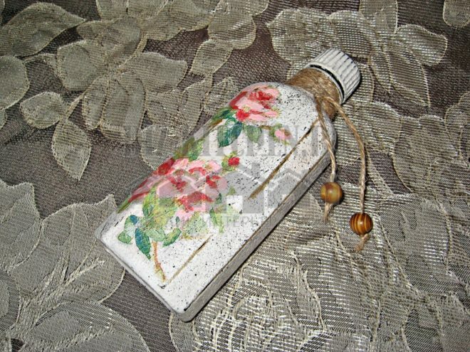 Do-it-yourself-Decoupage-Flasche