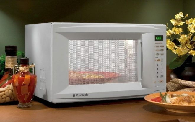 Microwave on the table