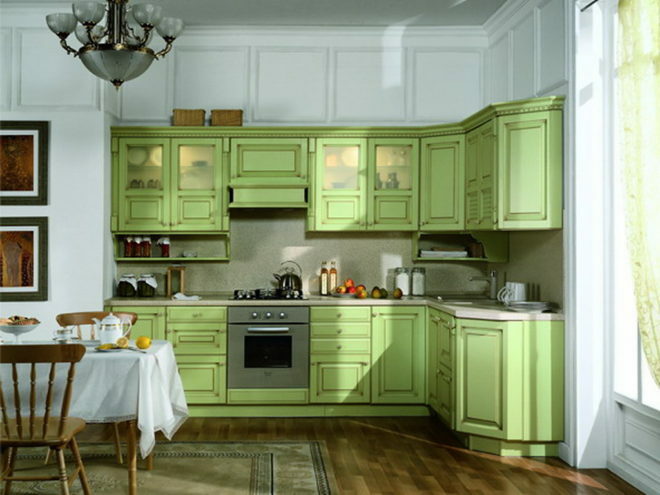 light green kitchen