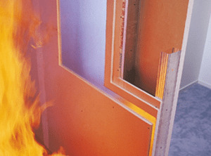 Refractory types of laminated chipboard can withstand an open flame for 5 minutes