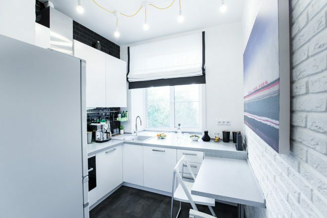 Modern kitchen design 9 sq.m.