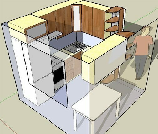 layout da cozinha 5 m²