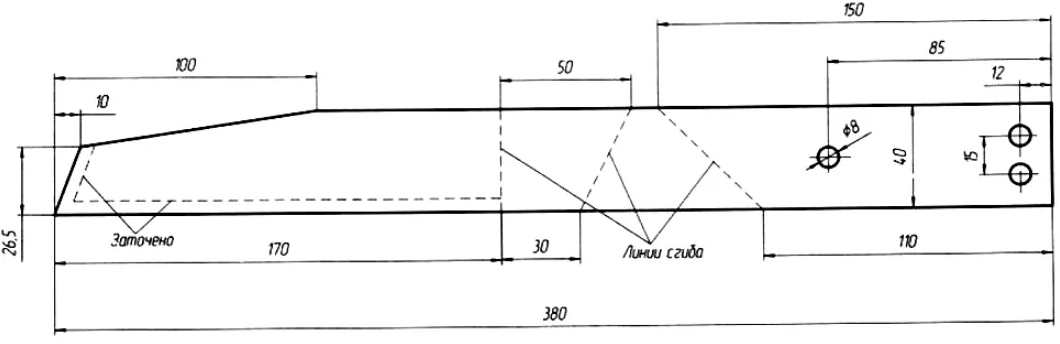 Cortador plano Fokin de bricolaje: instrucciones de fabricación, dibujo