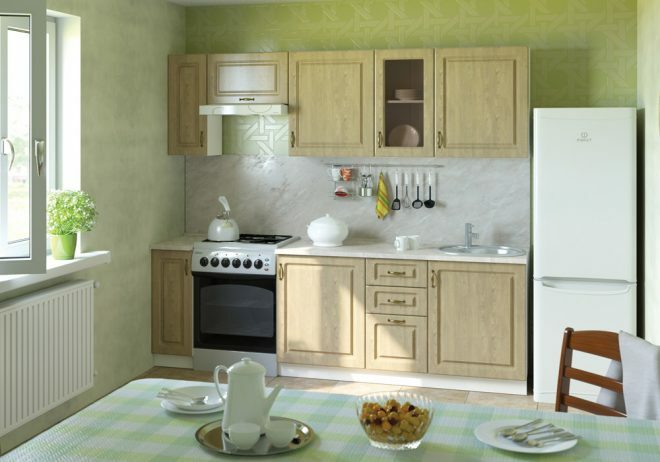 Bright wood-like kitchen