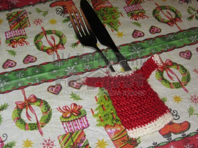 Crochet " Père Noël". Master class sur le tricot de housses de couverts