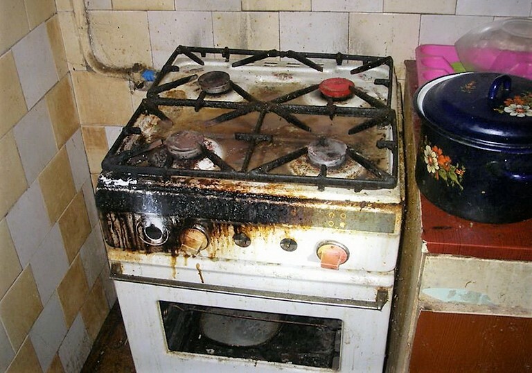 Gas stove after explosion