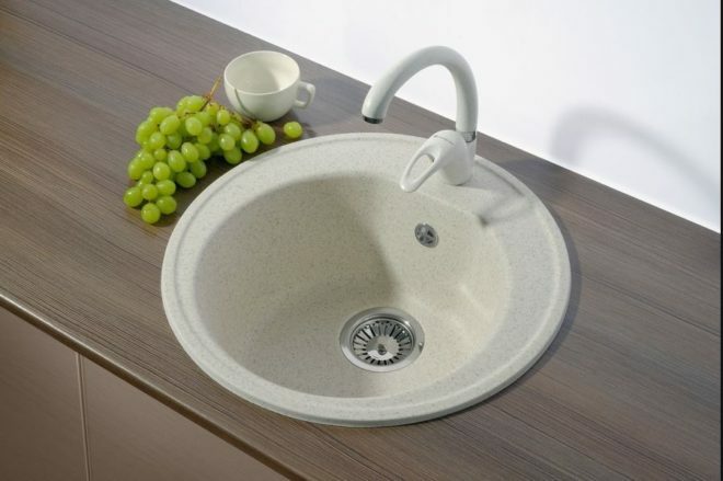 convenient sink for kitchen made of stone