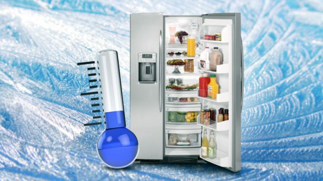 Kühlschrank und Thermometer 