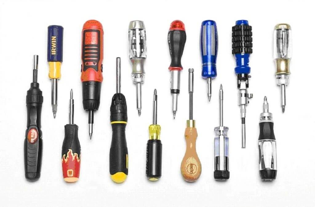 Types of screwdrivers.