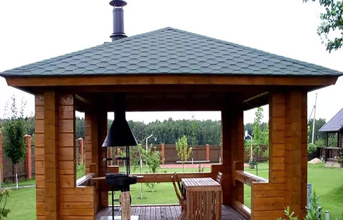 Gazebo with barbecue do-it-yourself