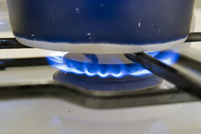 Burner flame on the stove