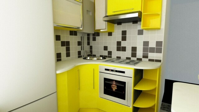 Moderný dizajn malej kuchyne