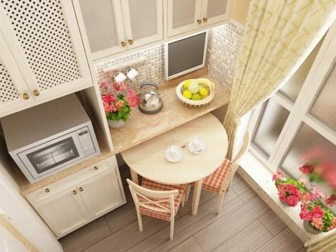 Provence and solutions for the layout of a small kitchen
