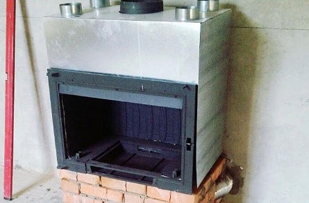 Fireplace with air heating