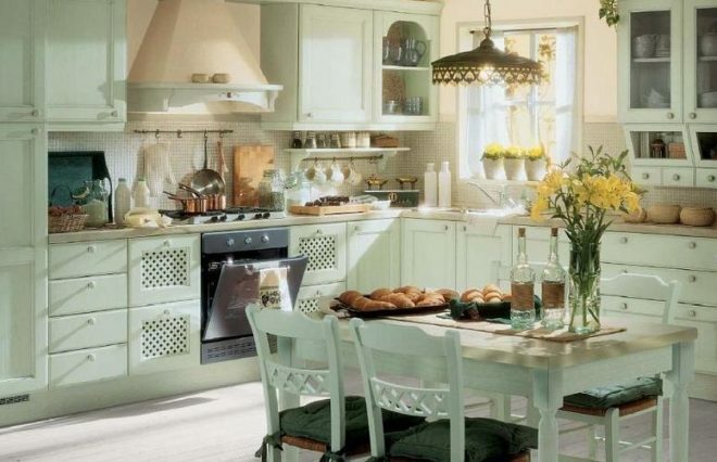 white kitchen in provence style