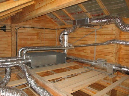 Sistema de ventilação com recuperador no sótão