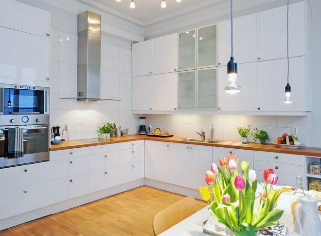 Bright kitchen in Scandinavian style