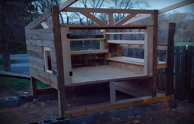Foundation for a chicken coop