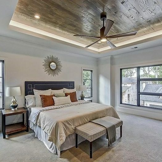 laminate ceiling in the bedroom
