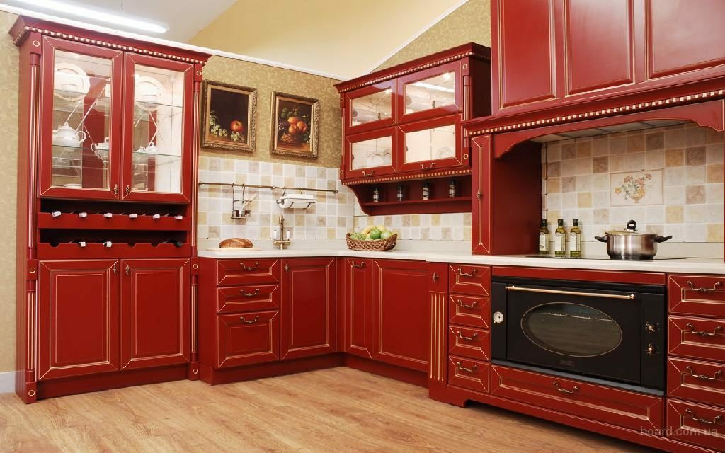 rød kjøkken provence