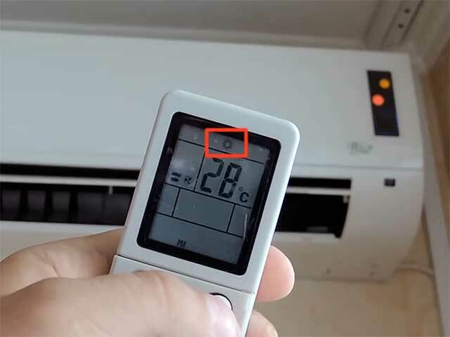 Turn on the air conditioner for heating