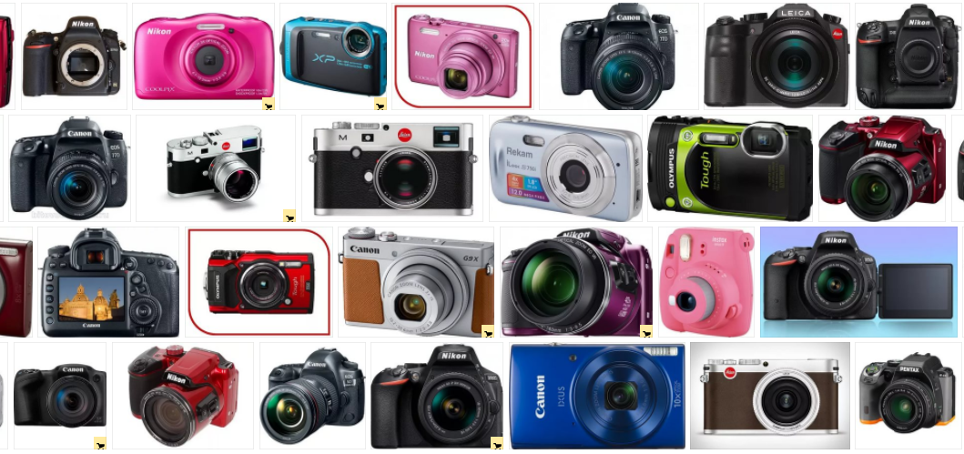 câmeras diferentes