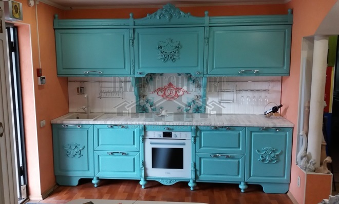 Cucina blu in stile provenzale