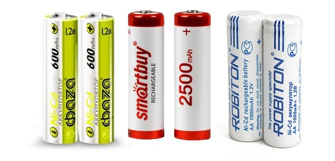 Rechargeable batteries.