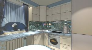 Virtuves plānojums 6 metri ar ledusskapi