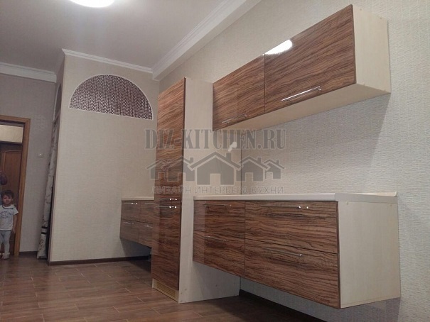 Hanging brown kitchen with plastic fronts ARPA