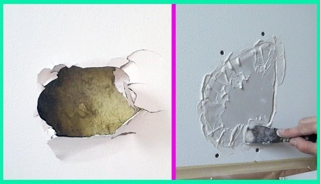 Hole in drywall on wall