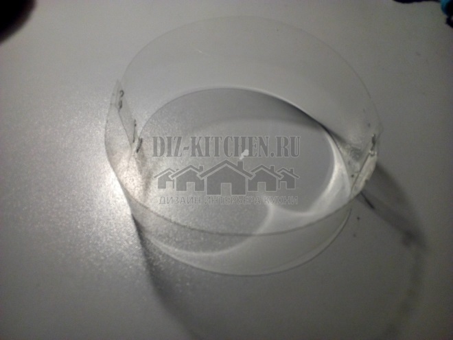 Transparant plastic om de zijkanten te ondersteunen