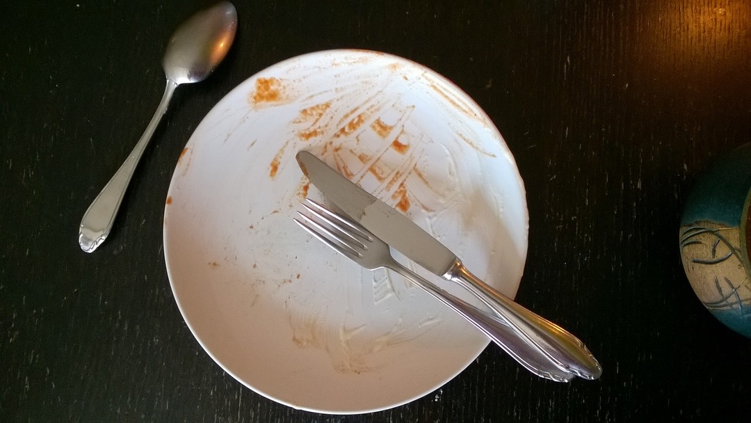 The position of the cutlery after the meal